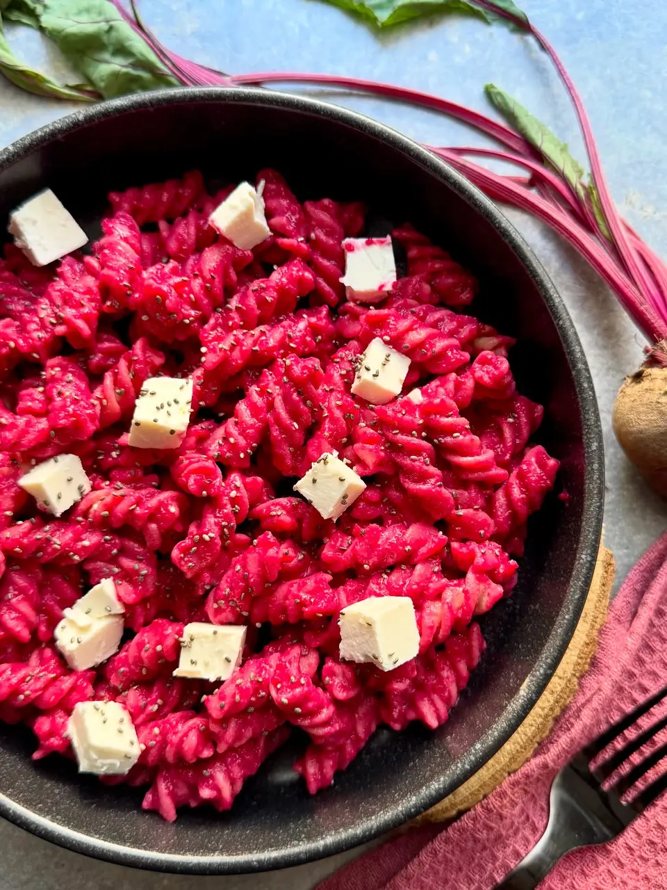 Creamy Roasted Beetroot Pasta — Vibrant Oat-Cream Sauce for Quick Weeknight Meals
