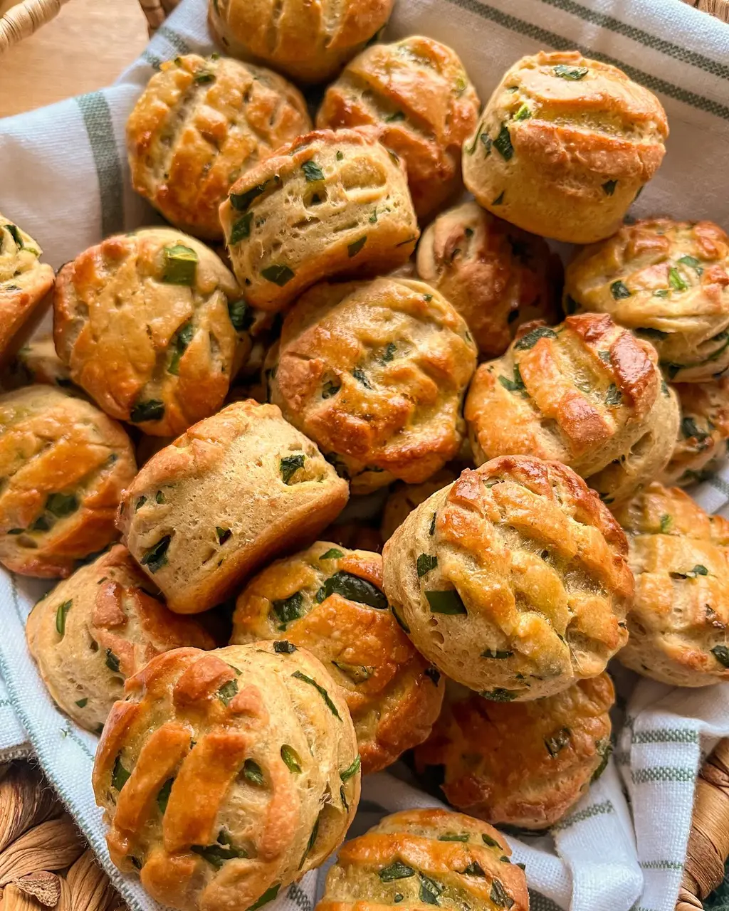 Rustic Whole-Wheat Wild Garlic Pogácsa — Flaky, Buttery Hungarian Herb Scones