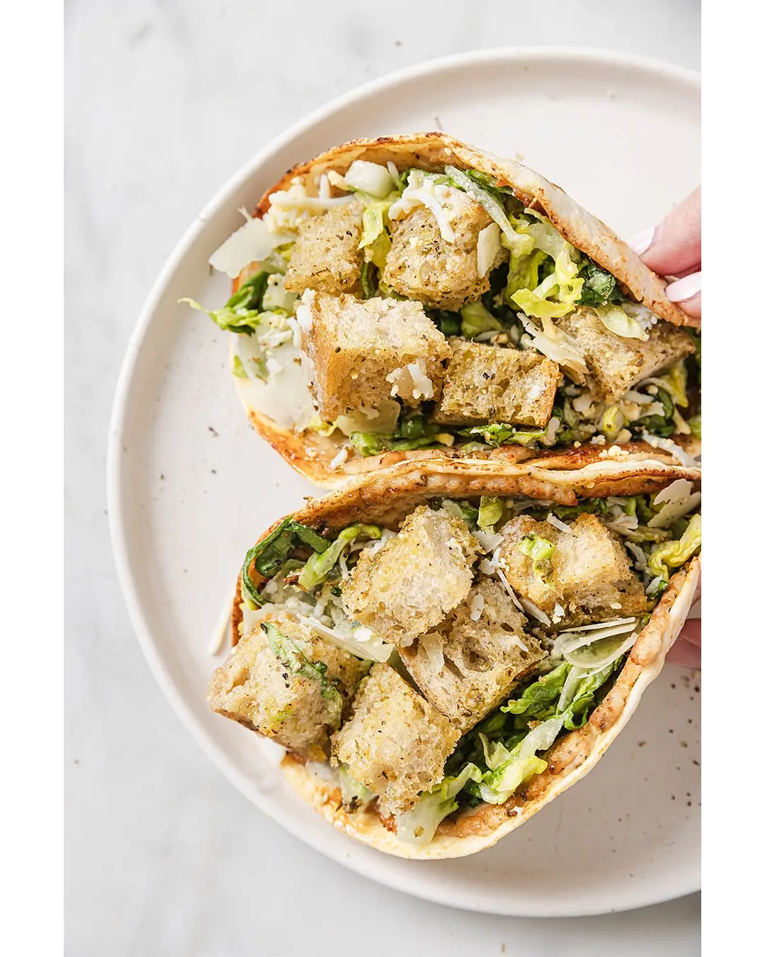 Chicken Caesar Smash Burger Tacos Recipe